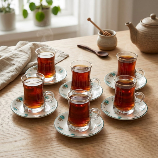Tea Cup and Saucer Set - 6 Pcs